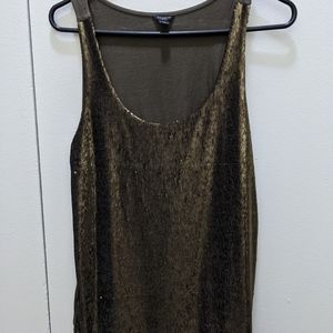 Ann Taylor half sequined tank top